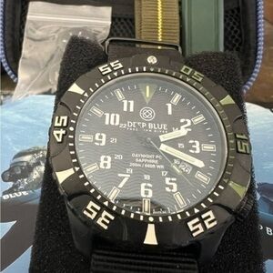 DEEP BLUE Day/Night PC Date Diver Luxury Sport Dive Watch